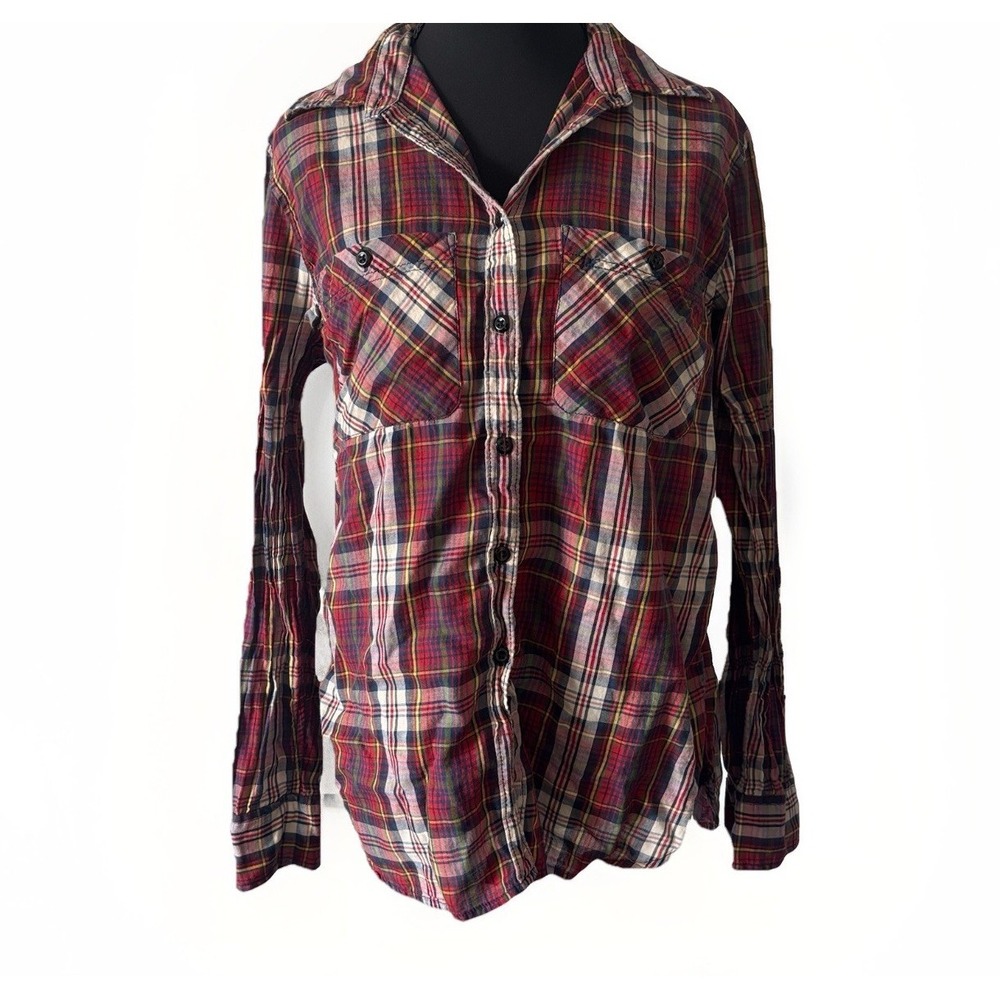Denim & Supply Ralph Lauren Button Down Shirt Women's M Plaid Western Outdoor